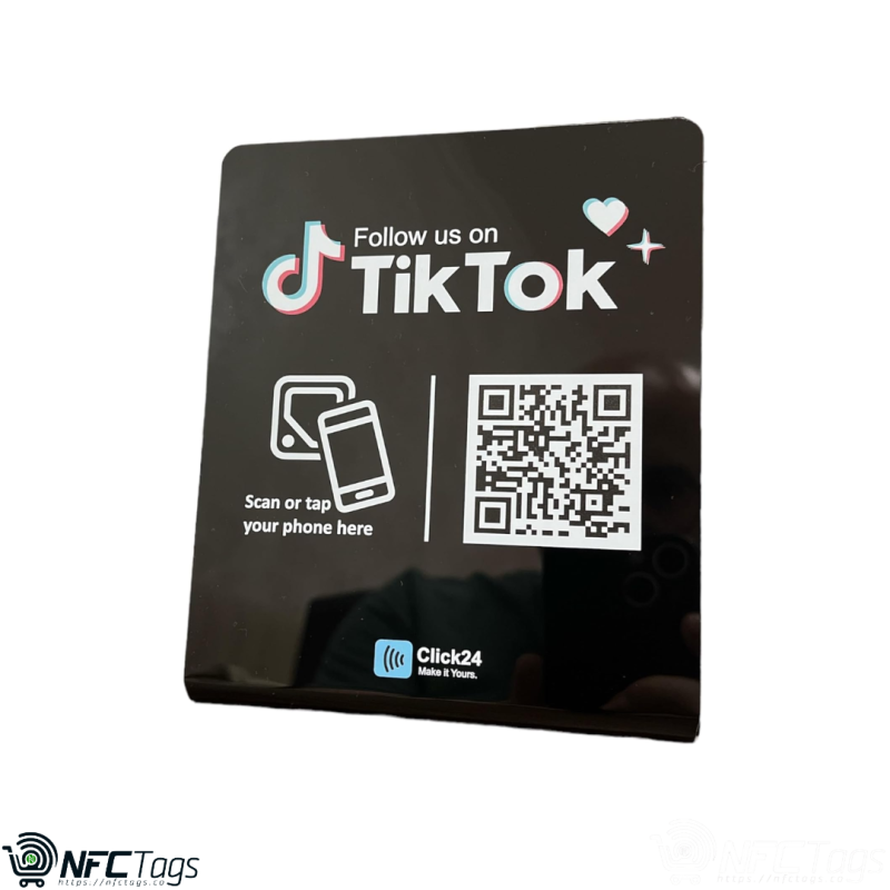 Click24 Stand: "Follow Us on TikTok" with NFC and QR Code in Dubai
