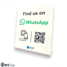 Click24 Stand: "Find Us on WhatsApp" NFC & QR Code in Dubai, UAE