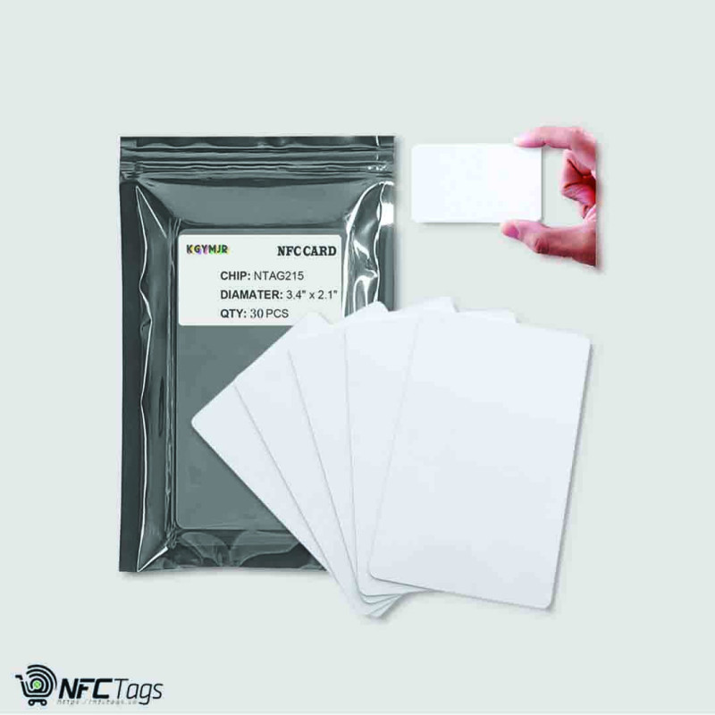 30 NFC Tags NTAG215 Cards | Printable Blank PVC Cards NXP Chip