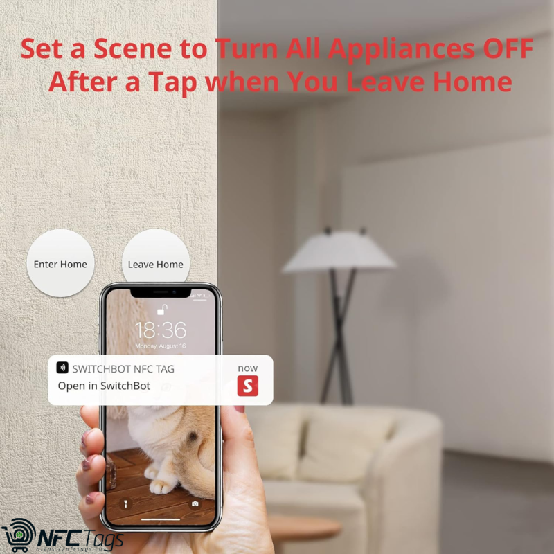 SwitchBot 3PCS NFC Tag Stickers, NTAG216 30mm 888 Bytes Tags, Compatible with All Other NFC Enabled Devices