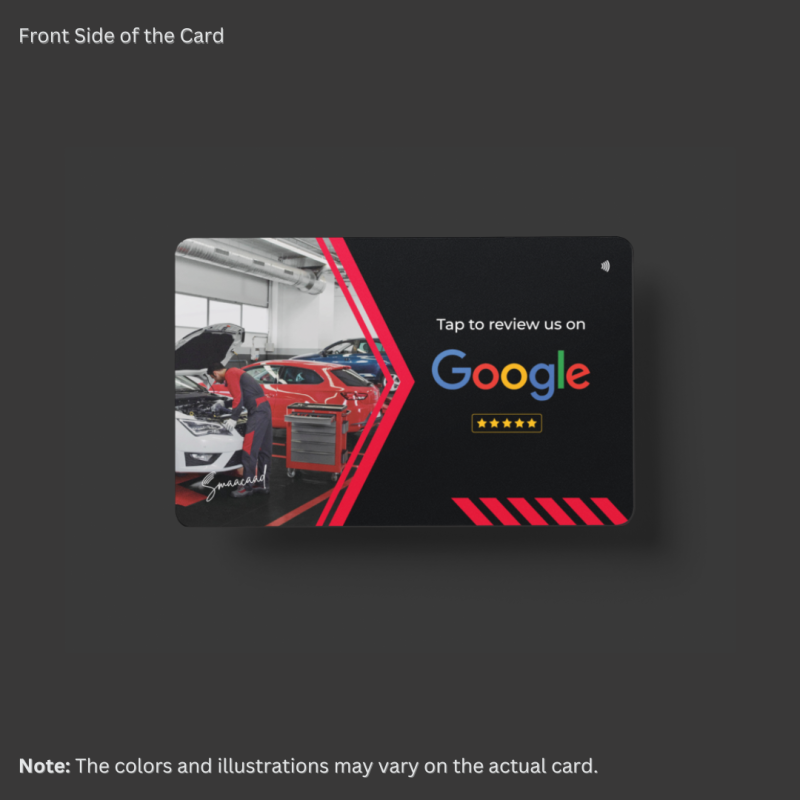 copy of copy of Smaacaad's NFC Google Review card for Car Services. Fast Reviews with Excellent Growth! (1PC)