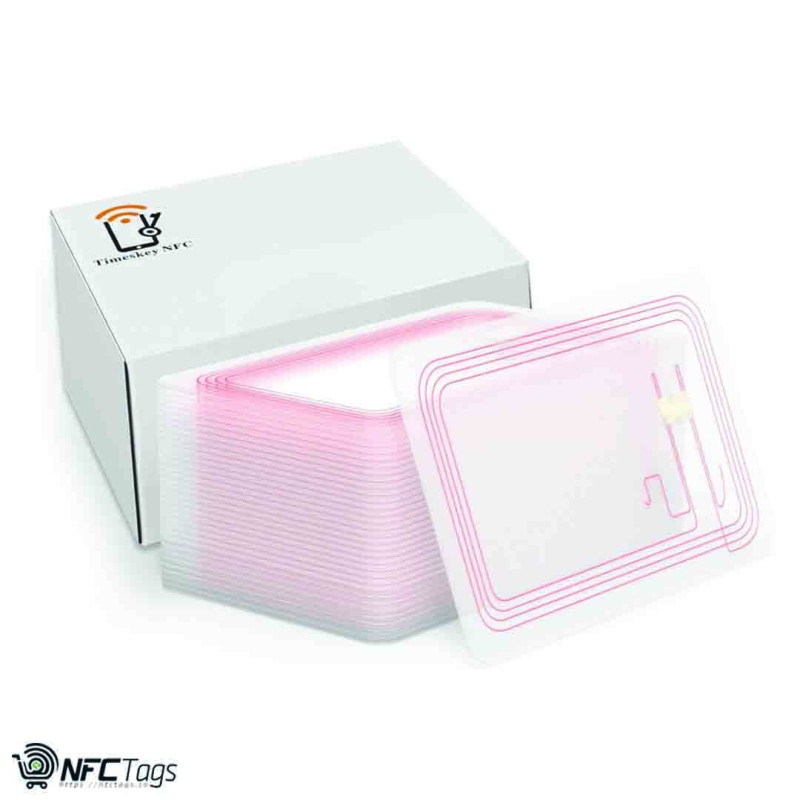 100 Transparent NTAG215 NFC Cards - Blank Matte, 504 Bytes Memory