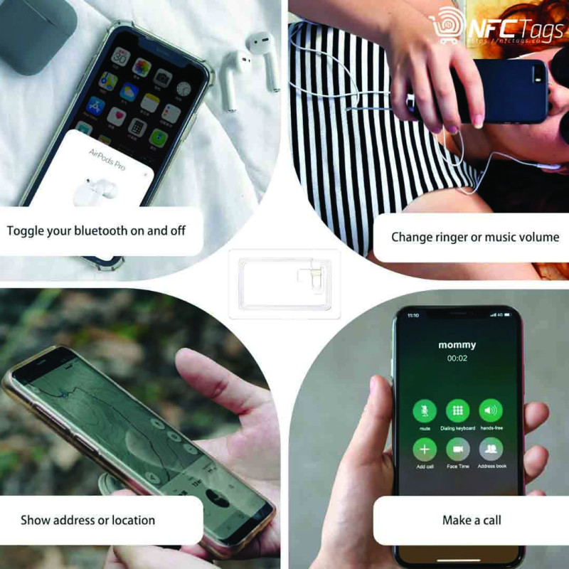 NFC Tags NTAG215 Transparent Cards - Rewritable CR80, Compatible with