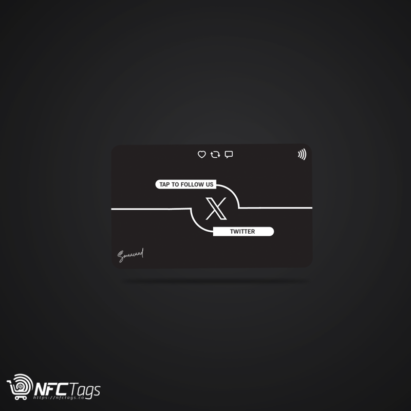 Boost followers! Smaacaad NFC Twitter/X Follow cards (9PCs) in Dubai