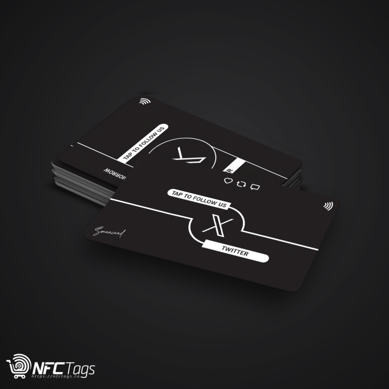 Boost followers! Smaacaad NFC Twitter/X Follow cards (9PCs) in Dubai
