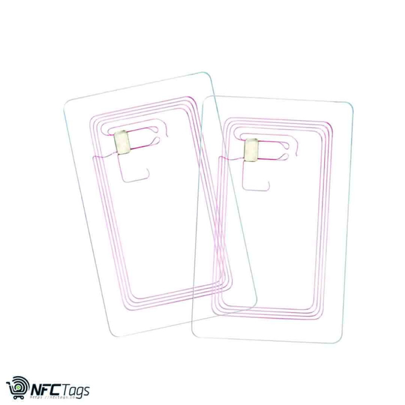 NFC Tags NTAG215 Transparent Cards - Rewritable CR80, Compatible with