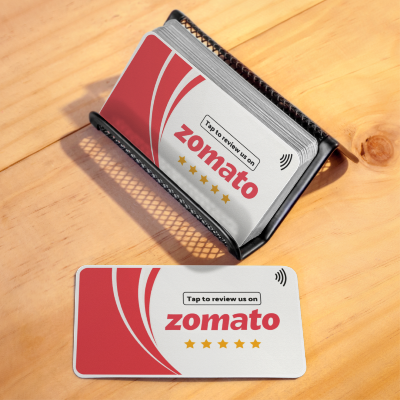 copy of copy of Feast, Rate, Rise: Reviews that Magnetize! Smaacaad Zomato NFC Review Card. Delicious Food Deserves more Reviews