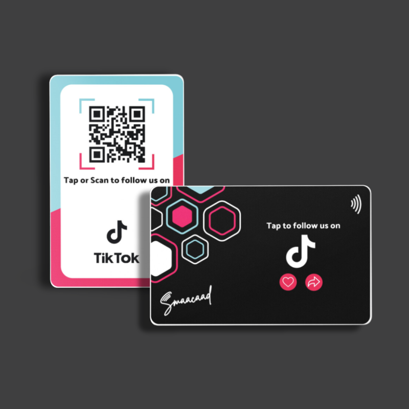 Experience faster growth in followers with Smaacaad Tiktok Card with NFC and QR code. Tap or Scan (1PC)