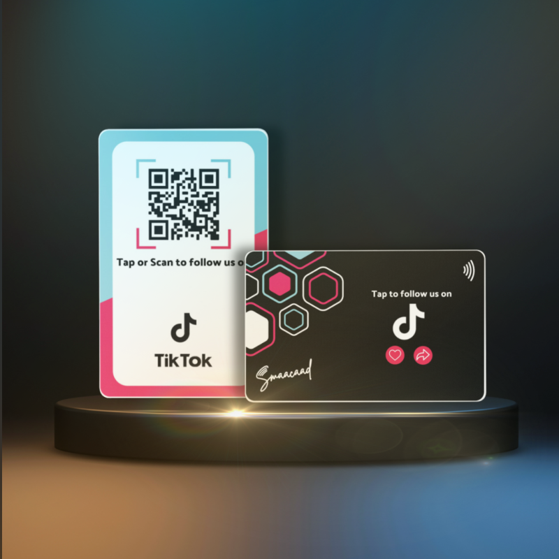 Experience faster growth in followers with Smaacaad Tiktok Card with NFC and QR code. Tap or Scan (1PC)