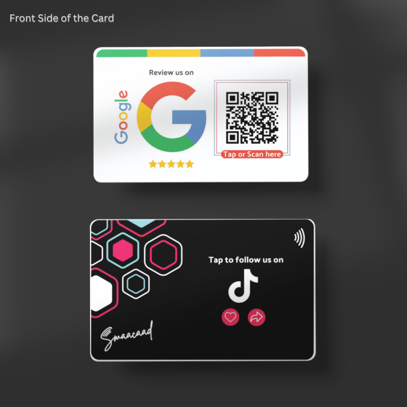 copy of Boost reviews and followers with Smaacaad Google Review + Facebook Follow card with NFC and QR code! Tap or Scan (1PC ea