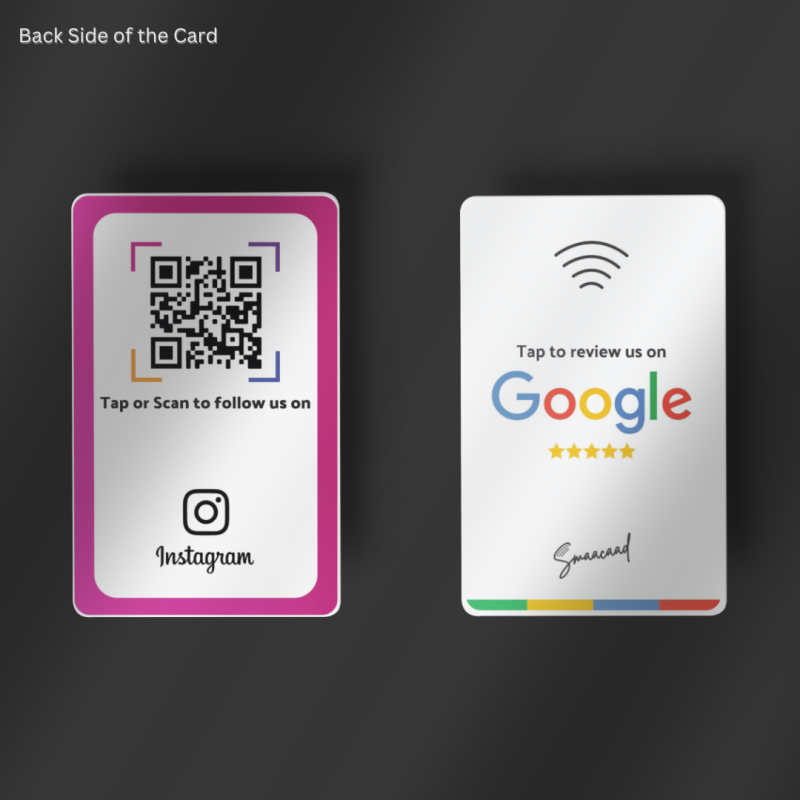 copy of copy of Boost reviews and followers with Smaacaad Google Review + Facebook Follow card with NFC and QR code! Tap or Scan