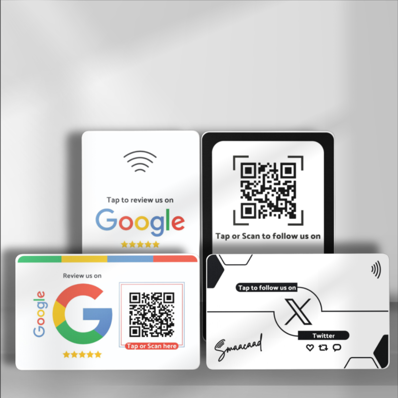 copy of copy of copy of copy of Boost reviews and followers with Smaacaad Google Review + Facebook Follow card with NFC and QR c