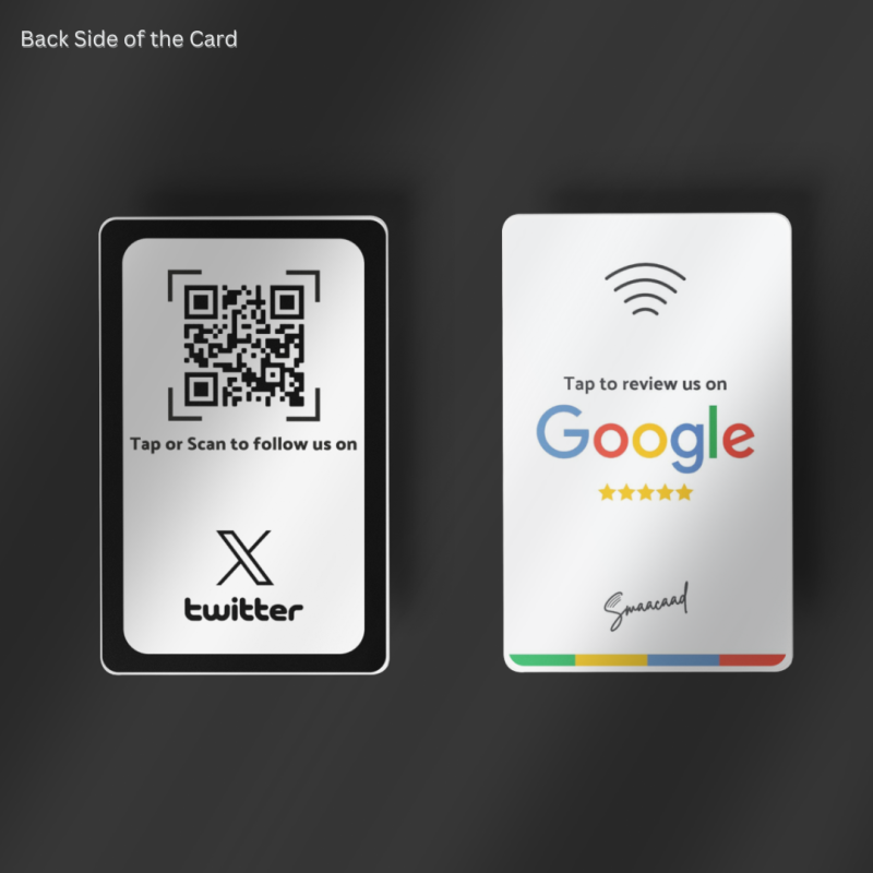 copy of copy of copy of copy of Boost reviews and followers with Smaacaad Google Review + Facebook Follow card with NFC and QR c