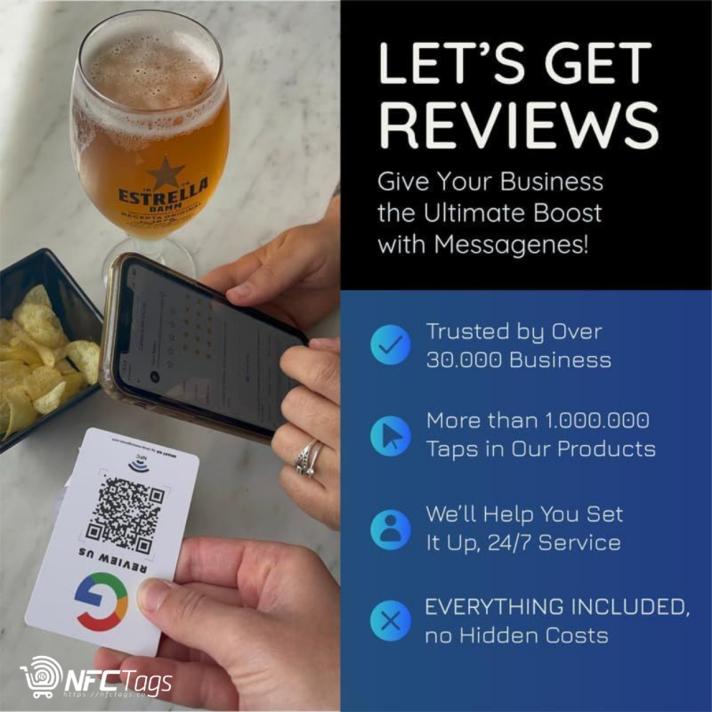 Boost Google Reviews in Dubai, UAE - 4-Pack QR & NFC Stickers