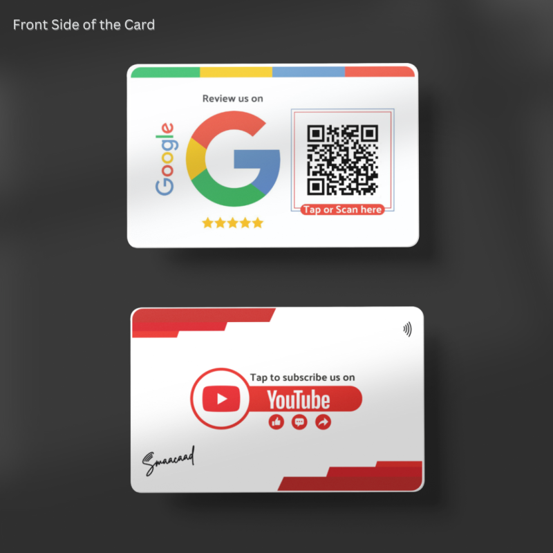copy of copy of copy of Boost reviews and followers with Smaacaad Google Review + Facebook Follow card with NFC and QR code! Tap