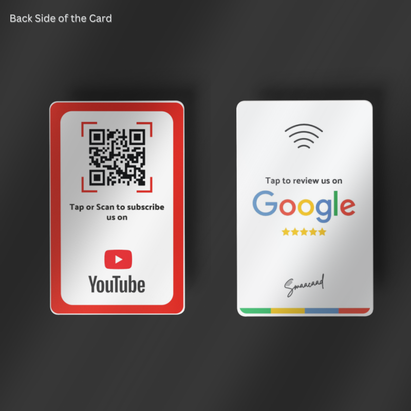 copy of copy of copy of Boost reviews and followers with Smaacaad Google Review + Facebook Follow card with NFC and QR code! Tap