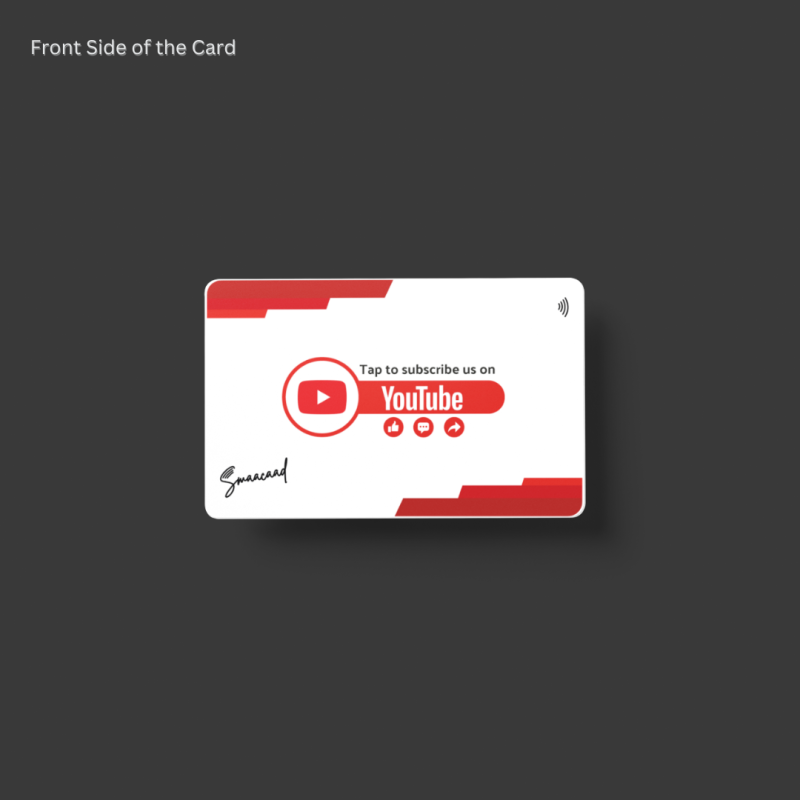 Tap or Scan with Smaacaad Youtube NFC and QR Card in Dubai