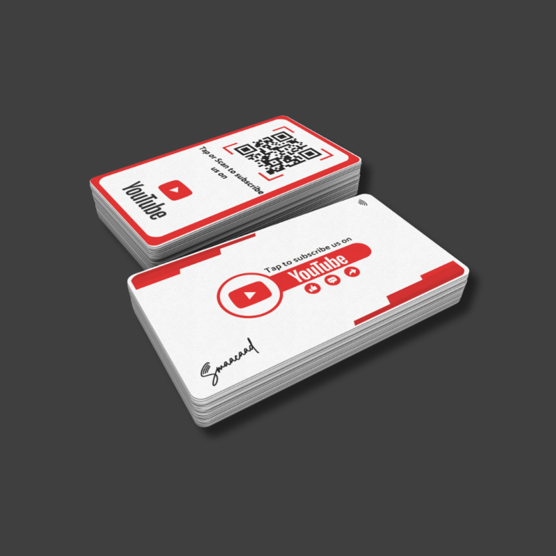 Tap or Scan with Smaacaad Youtube NFC and QR Card in Dubai