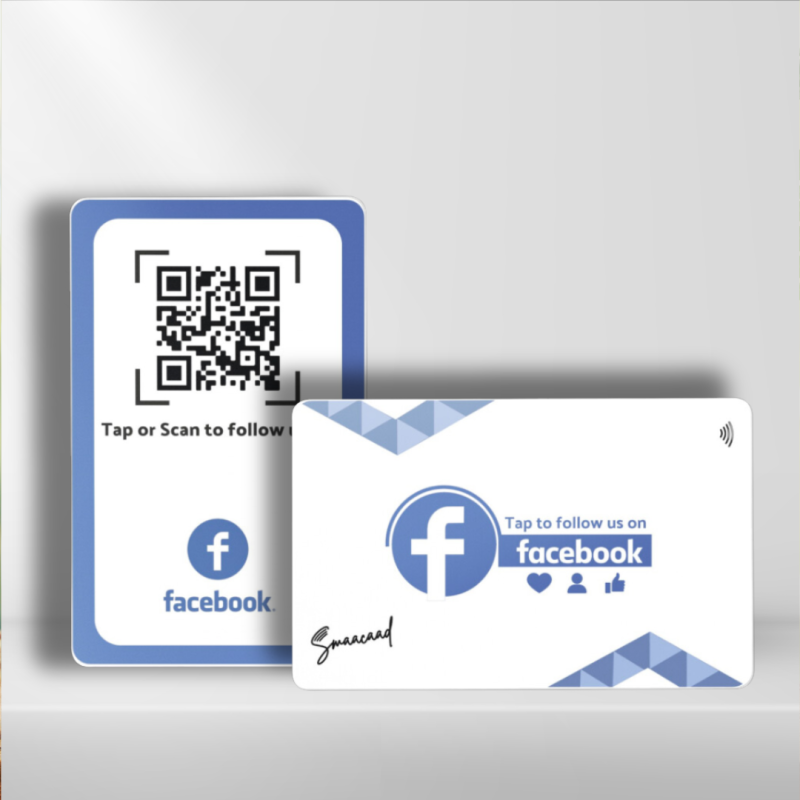 Boost Your Facebook Followers with Smaacaad Facebook NFC and QR Cards - Easy, Fast, and Engaging (1PC