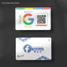 Boost reviews and followers with Smaacaad Google Review + Facebook Follow card with NFC and QR code! Tap or Scan (1PC each)