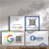 Boost reviews and followers with Smaacaad Google Review + Facebook Follow card with NFC and QR code! Tap or Scan (1PC each)