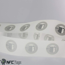10 NFC Tags: NTAG216, 888 Bytes, round transparent labels, High Scan Strength, Ultra Slim, Strong Glue.