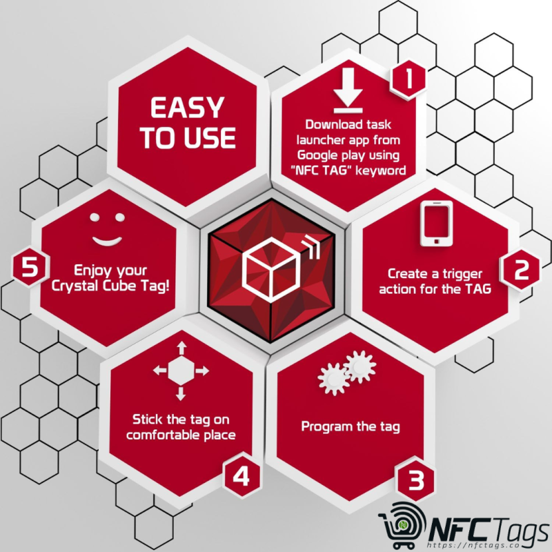 Premium Crystal Cube NFC 9 Stickers in Dubai - Fast, Durable & Stylish