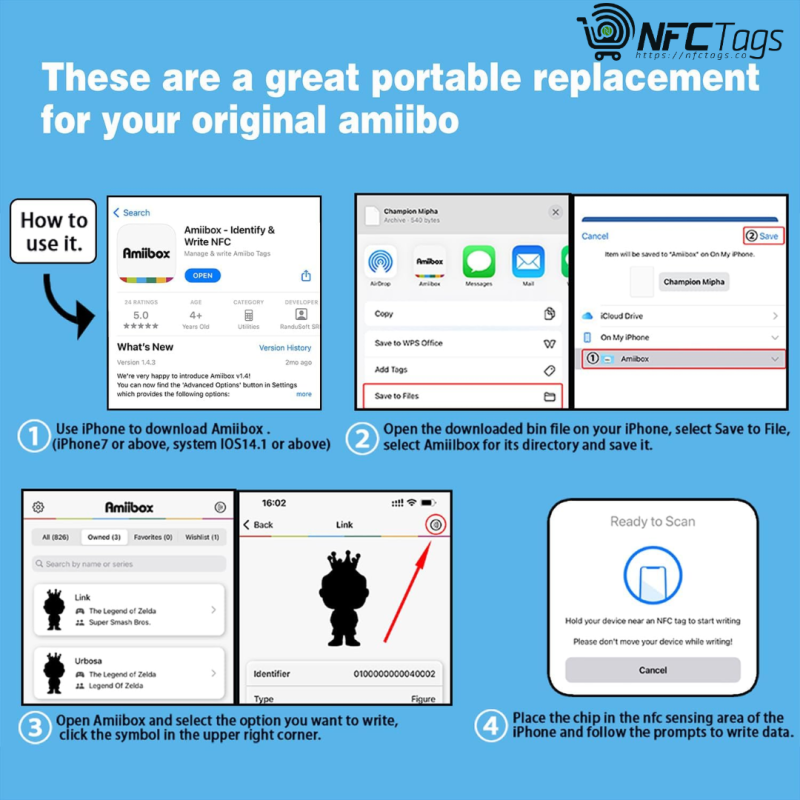 NFC Stickers NXP NTAG215 (Round 1in) Compatible with Amiibo in Dubai