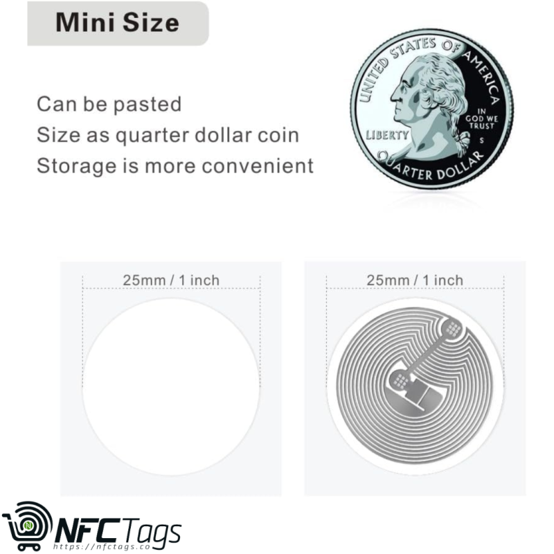 NFC Stickers NXP NTAG215 (Round 1in) Compatible with Amiibo in Dubai