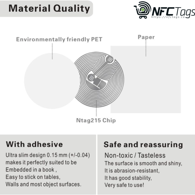 NFC Stickers NXP NTAG215 (Round 1in) Compatible with Amiibo in Dubai