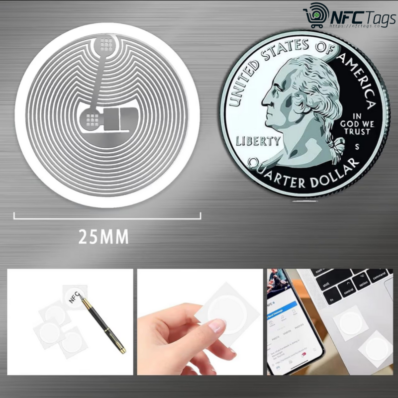 NFC 12pc PET Stickers NTAG213 for NFC Devices in Abu Dhabi, Dubai, UAE