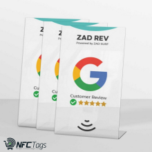 Pack of 3 Zad Rev Google Reviews NFC Stand, Boost Reviews(IOS/Android)