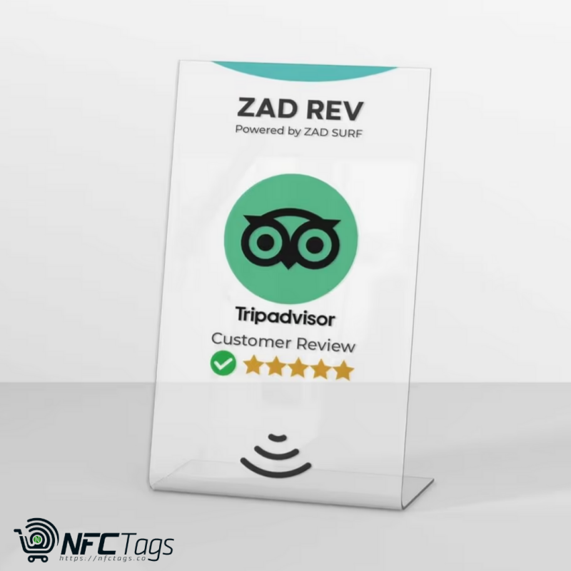 Boost Reviews Zad Rev TripAdvisor NFC Stand in Dubai - iOS/Android