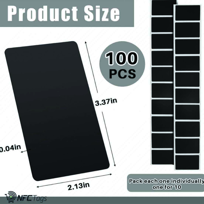 Programmable Xuhal 100 NTAG215 NFC Blank PVC Black Cards Chip