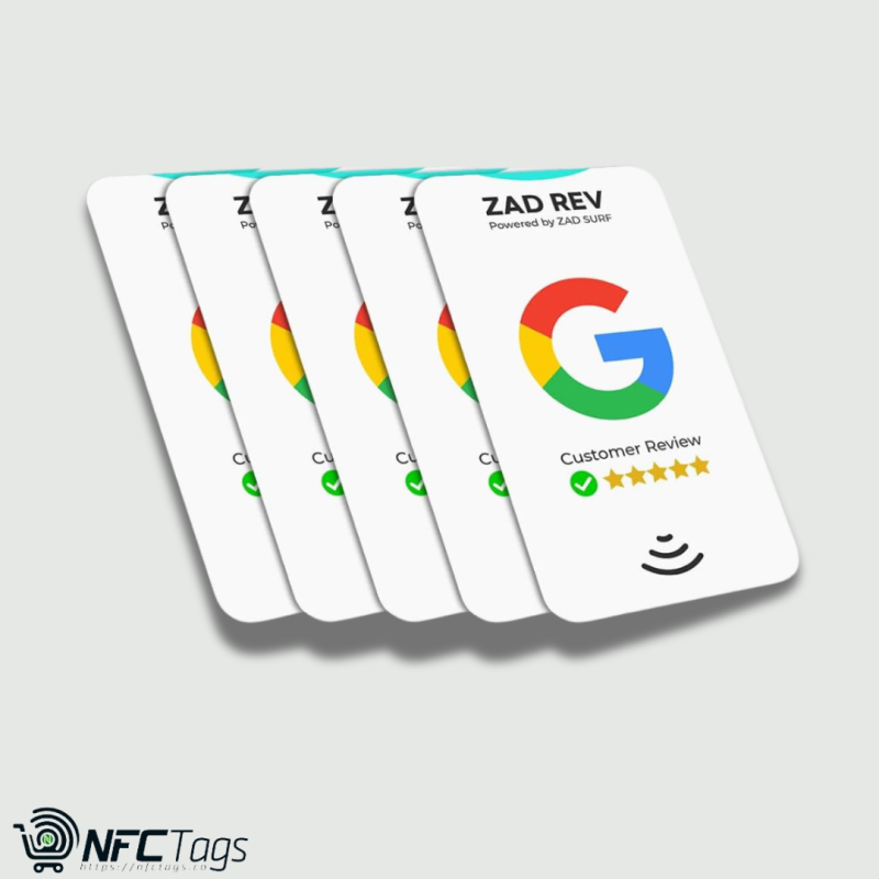 Zad Surf pack of 5 NFC Google Review Cards in Dubai - IOS/Android