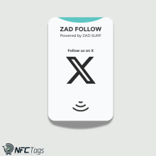 Zad Follow. (X) Follows NFC Card from (Zad Surf) allowing you boosting Follows - iOS and Android