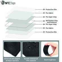 Programmable Xuhal 100 NTAG215 NFC Blank PVC Black Cards Chip