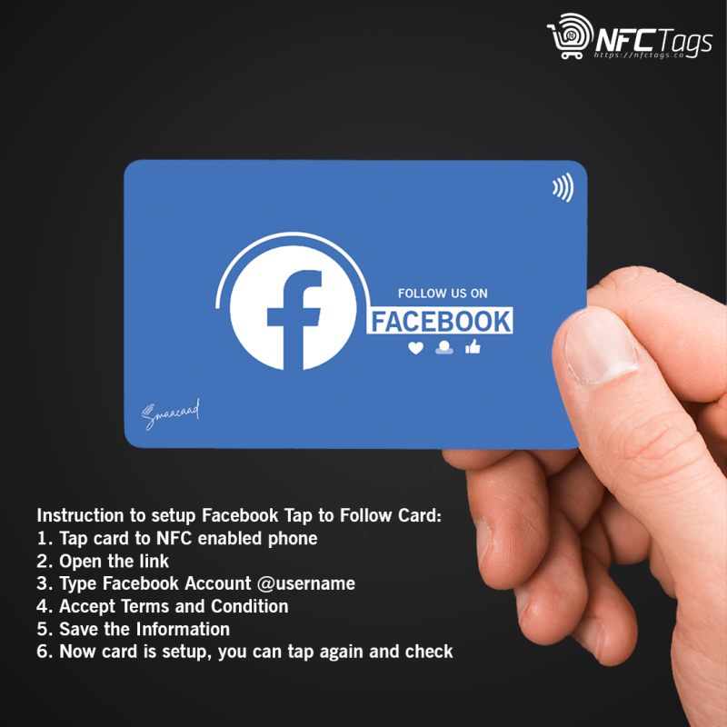 Boost Followers with NFC Facebook Follow cards by Smaacaad in Dubai