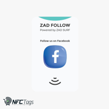 Pack of 3 Zad Follow. Facebook Follows NFC Card from (Zad Surf) allowing you boosting Follows - iOS and Android