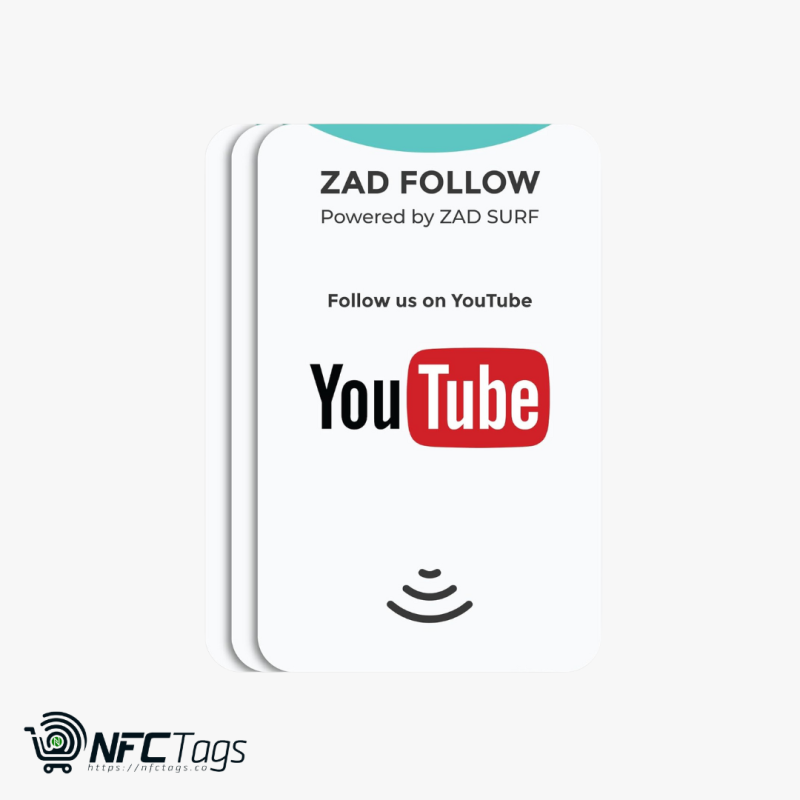 Pack of 3 Zad Follow. YouTube Follows NFC Card from (Zad Surf) allowing you boosting Follows - iOS and Android