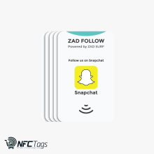 Pack of 5 Zad Follow. Snapchat Follows NFC Card from (Zad Surf) allowing you boosting Follows - iOS and Android
