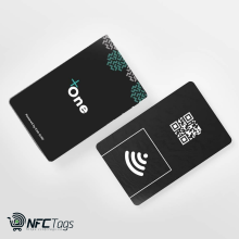 Black Engraved Metal Business Card (+ One) Elite Zad Surf for Instant Contact and Social Media iOS and Android