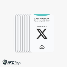 Pack of 10 Zad Follow. (X) Follows NFC Card from (Zad Surf) allowing you boosting Follows - iOS and Android Brand: Zad Surf