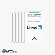 Pack of 10 Zad Follow. LinkedIn Follows NFC Card from (Zad Surf) allowing you boosting Follows - iOS and Android