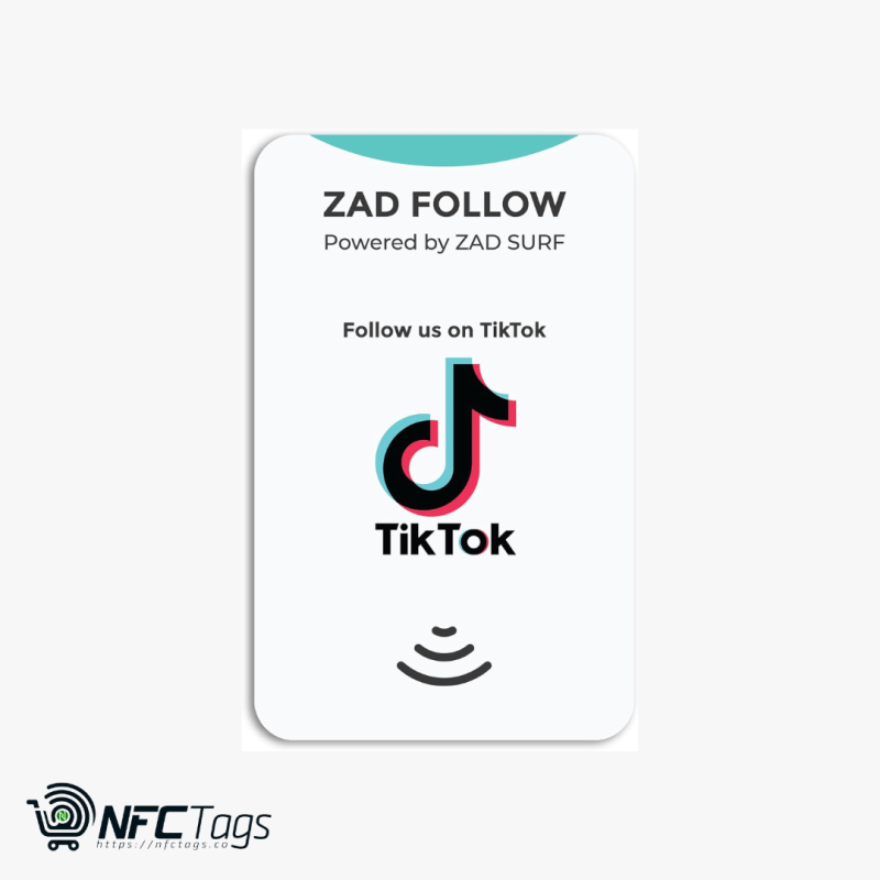 Pack of 10 Zad Follow. TikTok Follows NFC Card from (Zad Surf) allowing you boosting Follows - iOS and Android