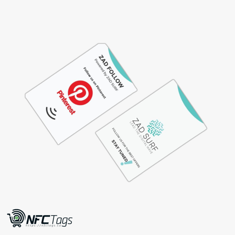 Zad Follow. Pinterest Follows NFC Card from (Zad Surf) allowing you boosting Follows - iOS and Android