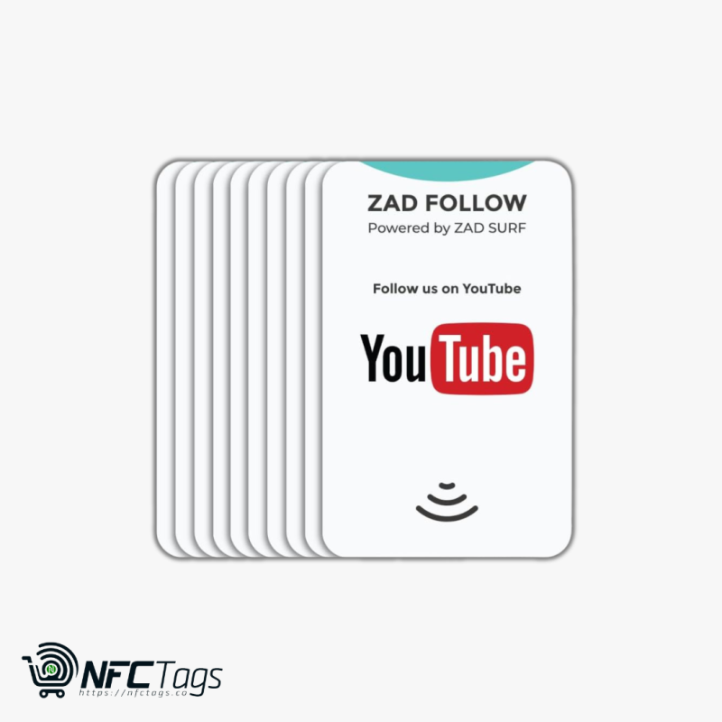 Pack of 10 NFC Youtube Follow Cards by Zad Surf in Abu Dhabi, Dubai
