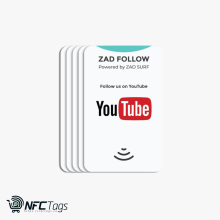 Pack of 5 Zad Follow. YouTube Follows NFC Card from (Zad Surf) allowing you boosting Follows - iOS and Android