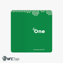 Pack of 10 Green Engraved Metal Business Card (+ One) Elite Zad Surf for Instant Contact and Social Media iOS and Android