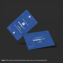 Tap and get reviews with Smaacaad NFC Booking.com card in Dubai, UAE
